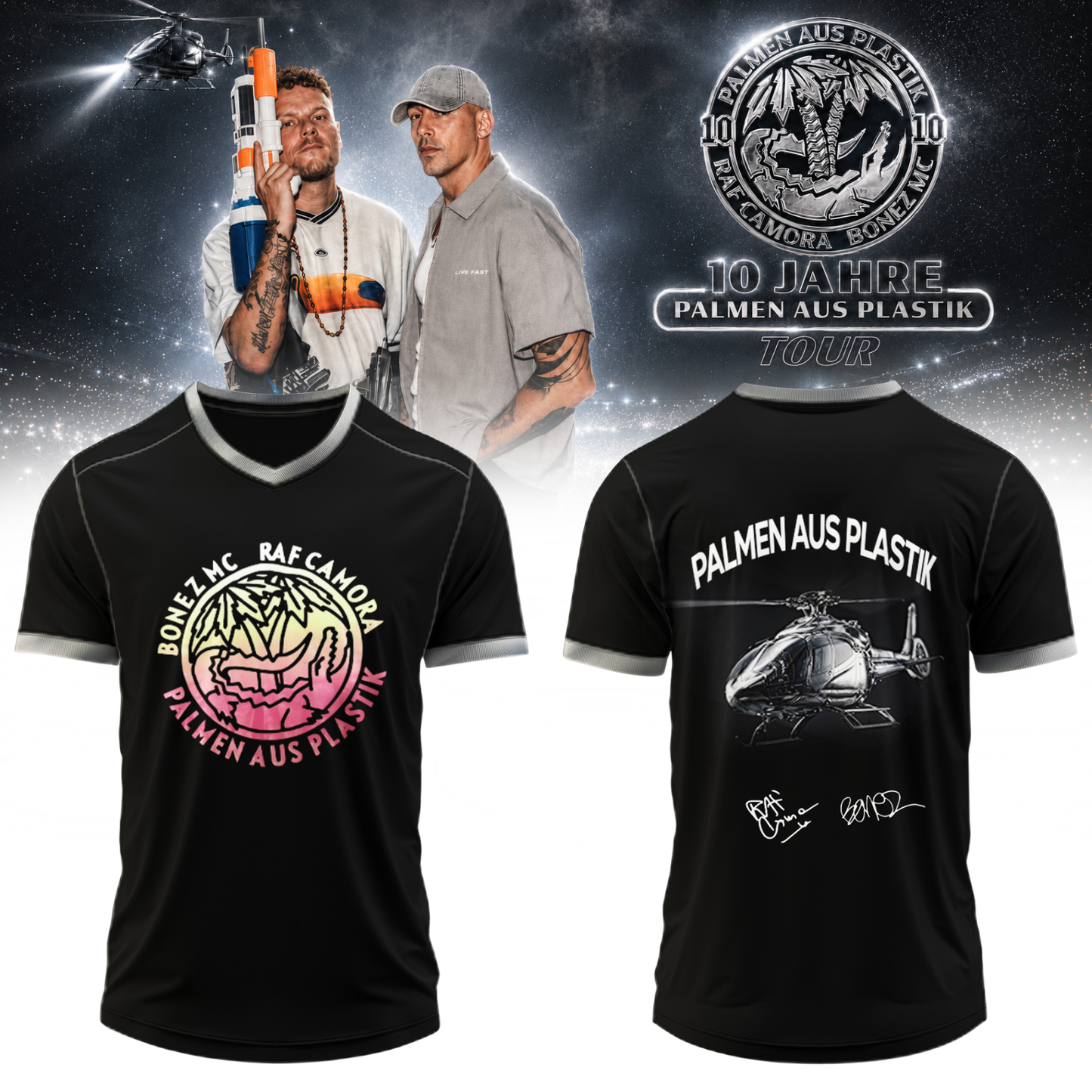 _.,RAF Camora & Bonez MC "10 Jahre Palmen aus Plastik Tour" . Limited Edition Signature Jersey