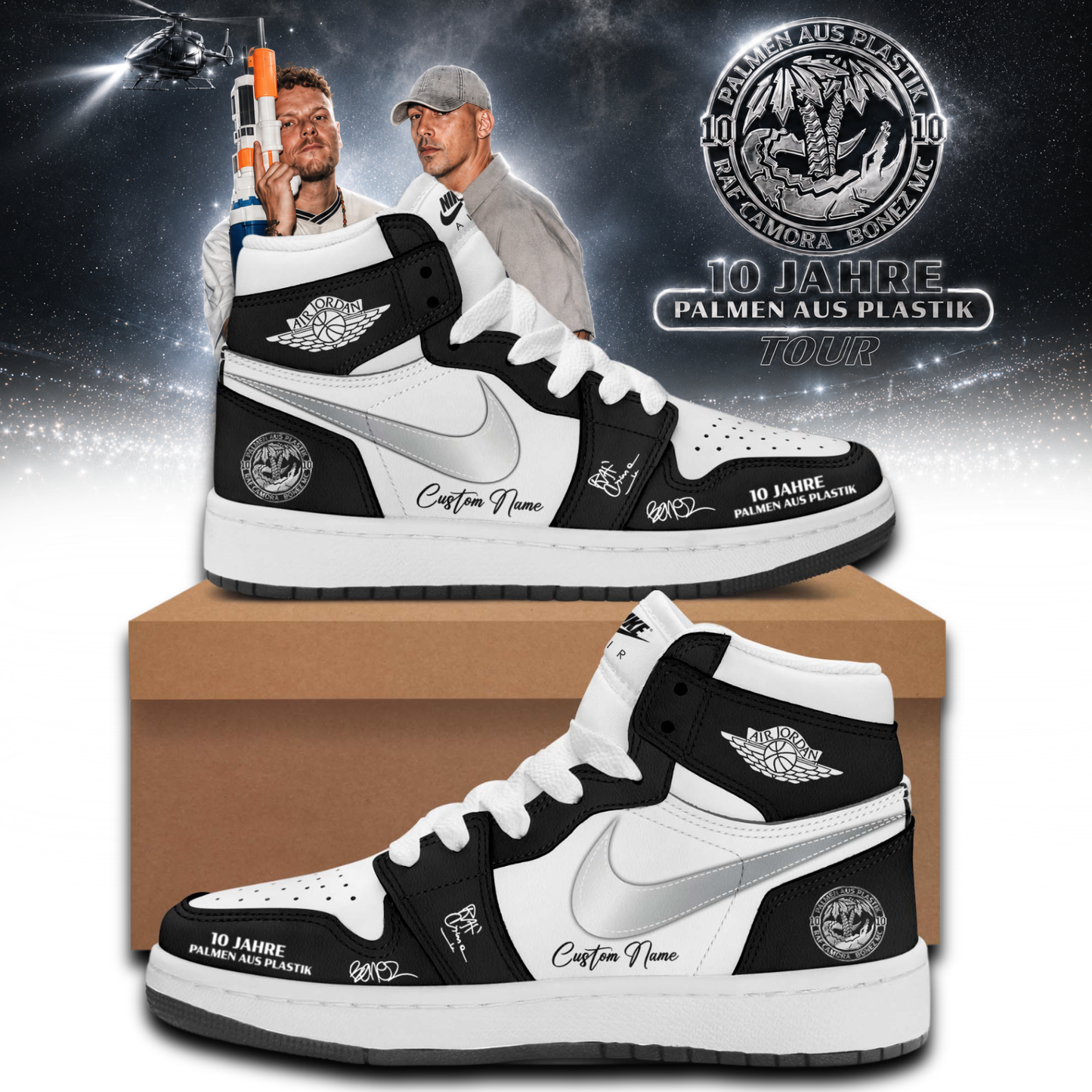 __RAF Camora & Bonez MC "10 Jahre Palmen aus Plastik Tour" . Limited Edition Signature Shoes