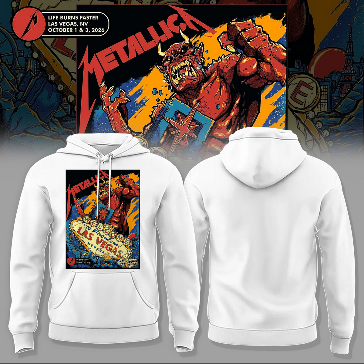 Life Burns Faster, Las Vegas - M72 World Tour Hoodie 5