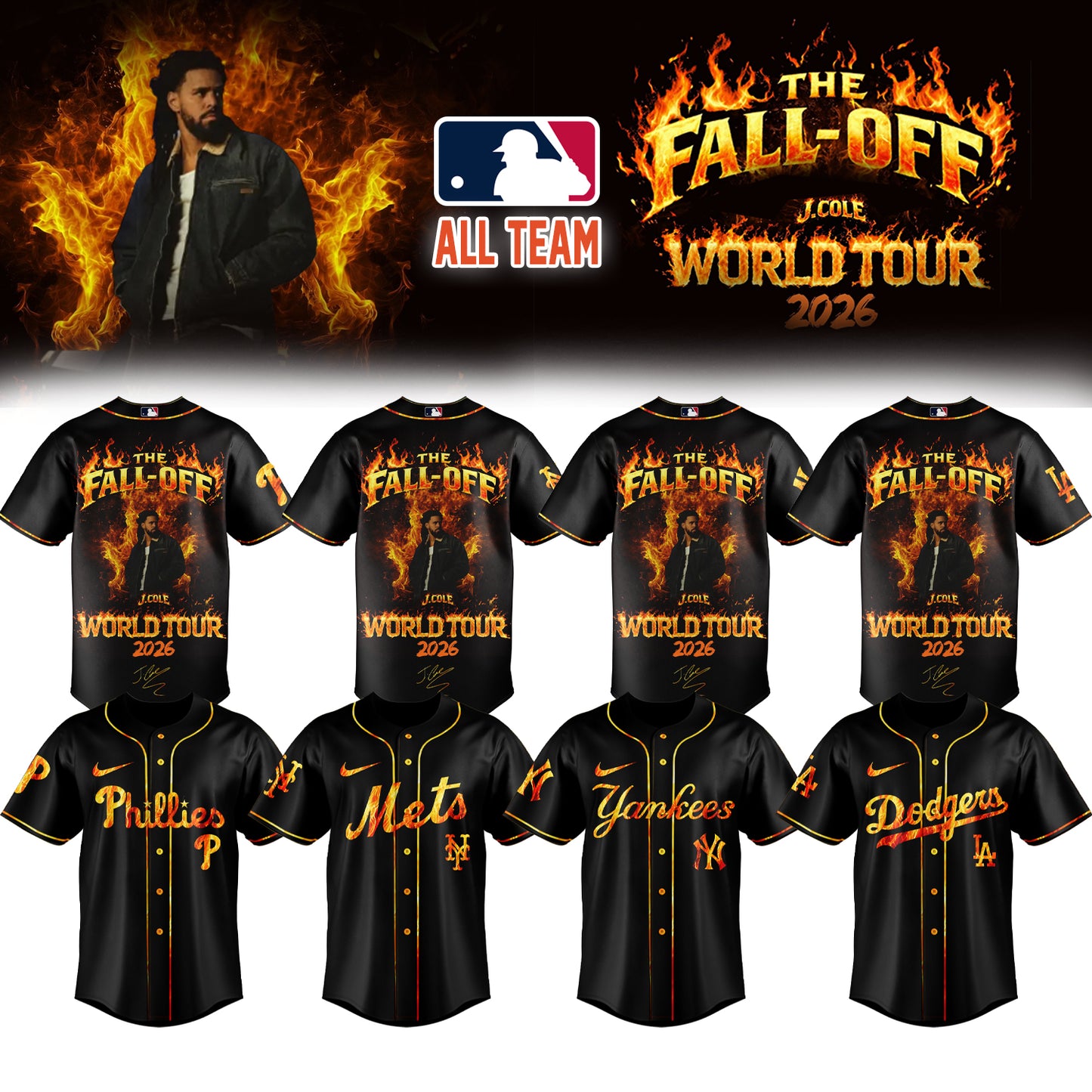 _MLB x J. Cole - "The Fall-Off Tour 2026" . Limited Edition Signature Jersey 2