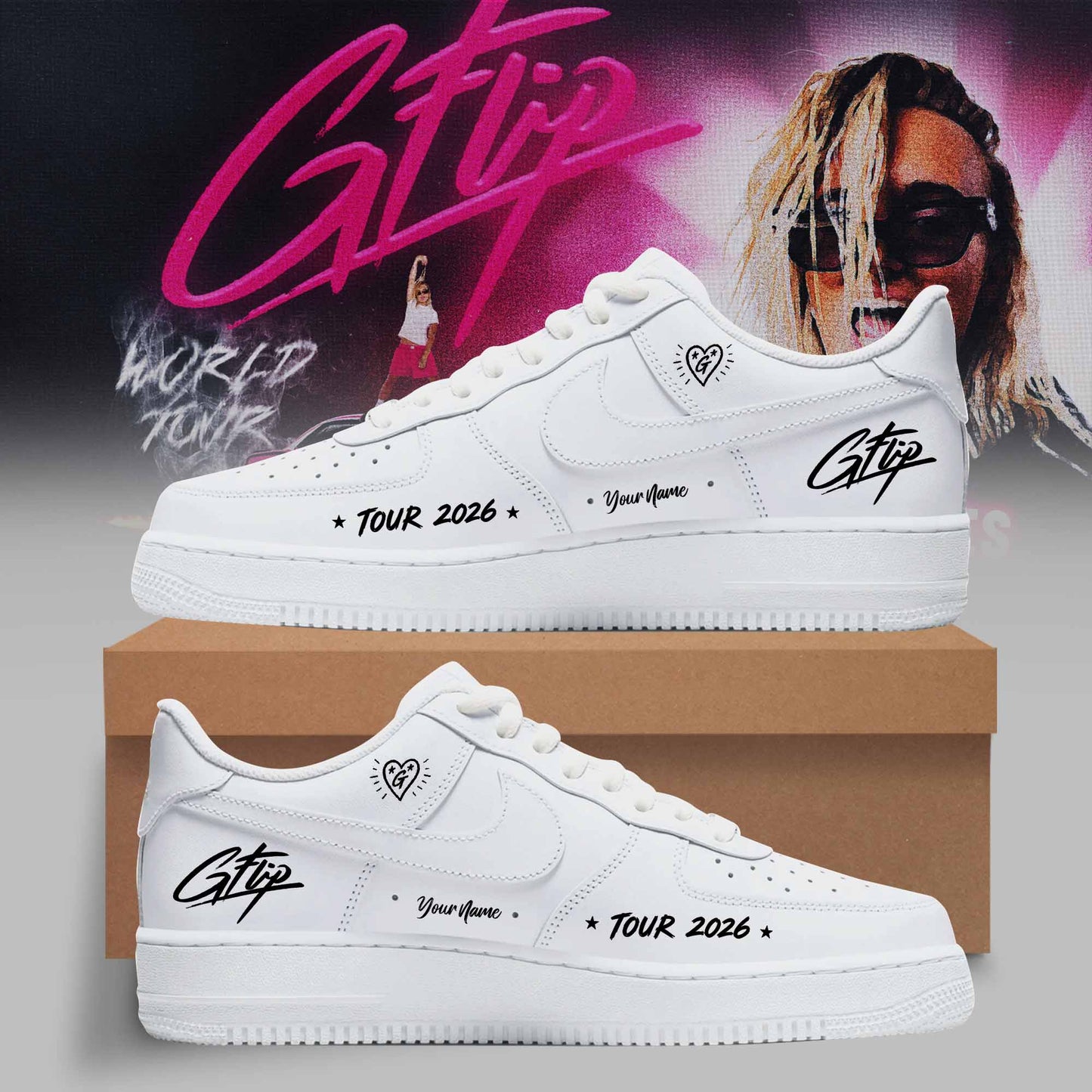World Tour 2026 Premium 3D Sneakers - White Custom Shoes
