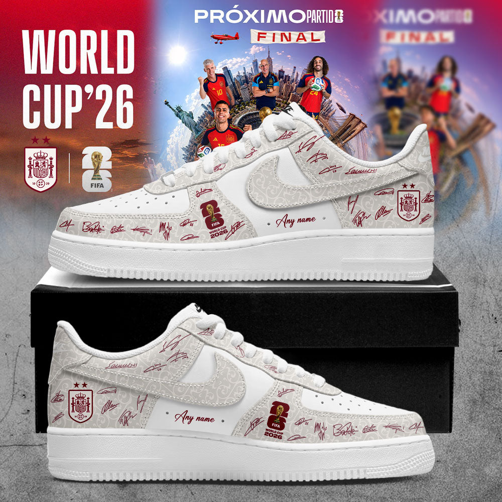 Spain World Cup Champions 2026 Signature Custom Name Shoes V2