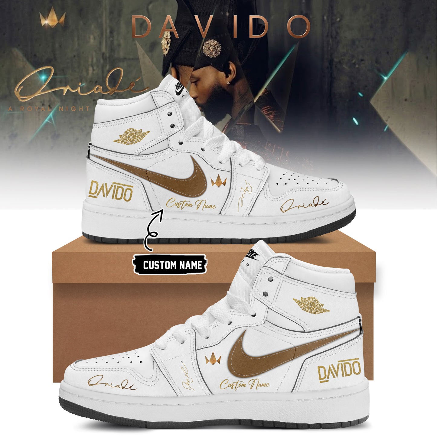 ,,Davido "A Royal Night In London" 2026 Limited Edition Signature – Shoes 1-2