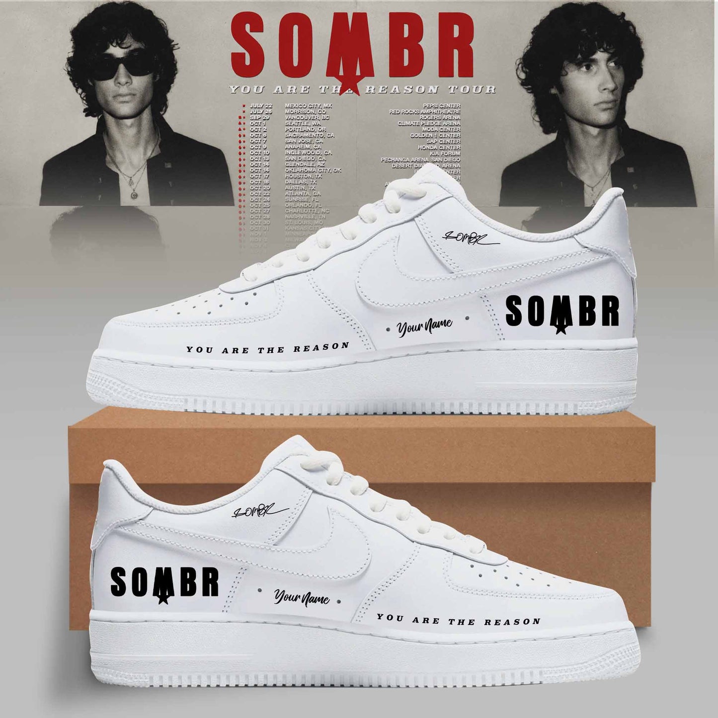You Are The Reason Tour Premium 3D Sneakers - White Custom Shoes