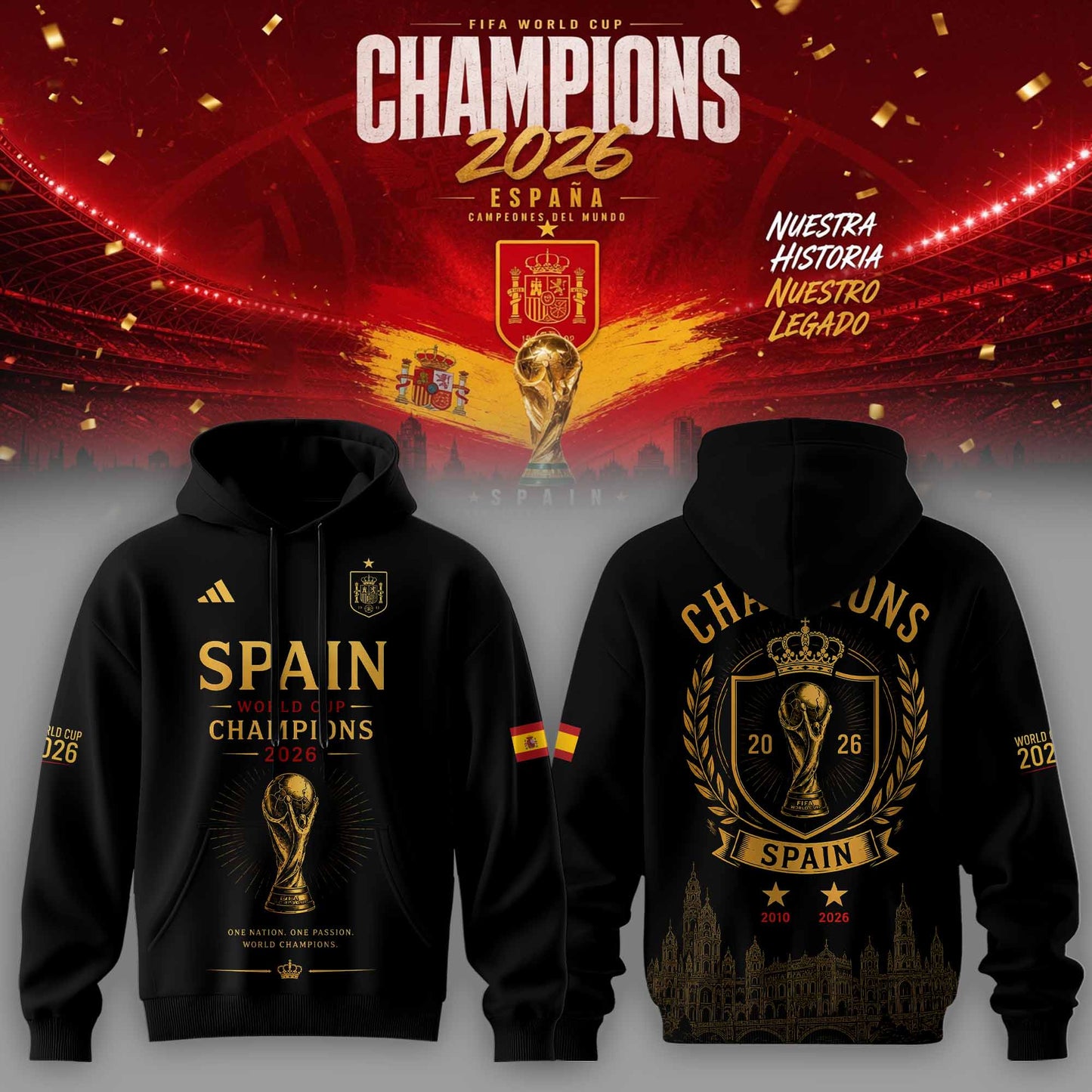 Spain World Cup Champions 2026 Hoodie