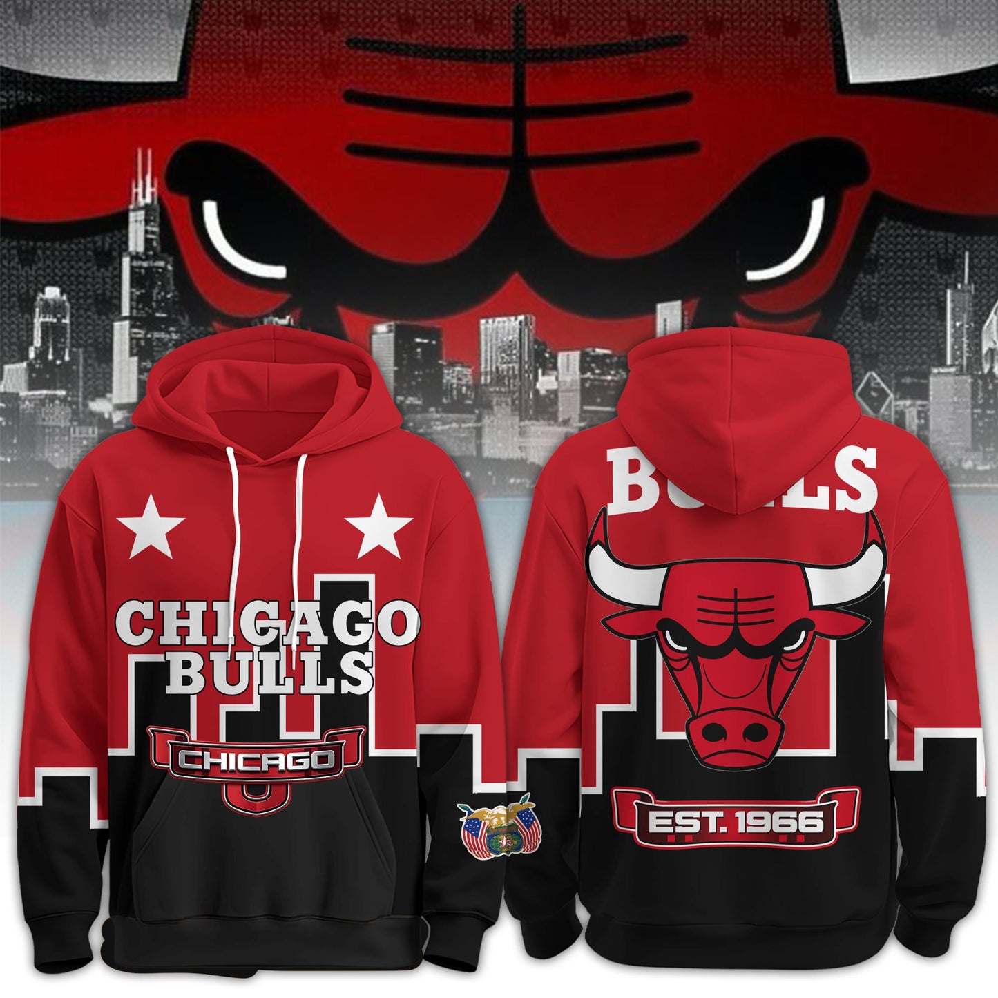 Chicago Bulls Skyline Fan Hoodie
