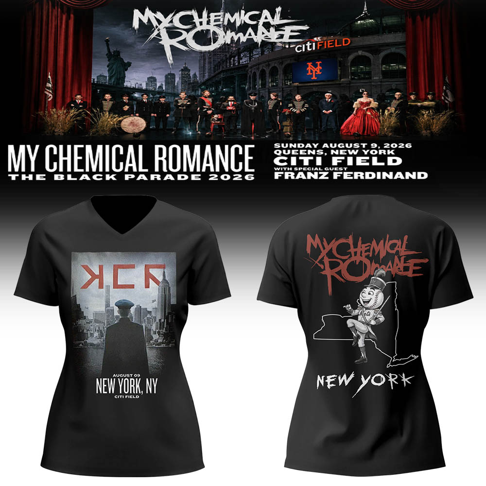 Limited Edition MCR Long Live The Black Parade Tour US 2026 x New York V-neck TShirt