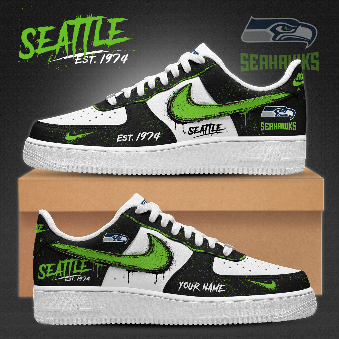 Limited Edition Seahawks 2026 New AF1 Sneakers