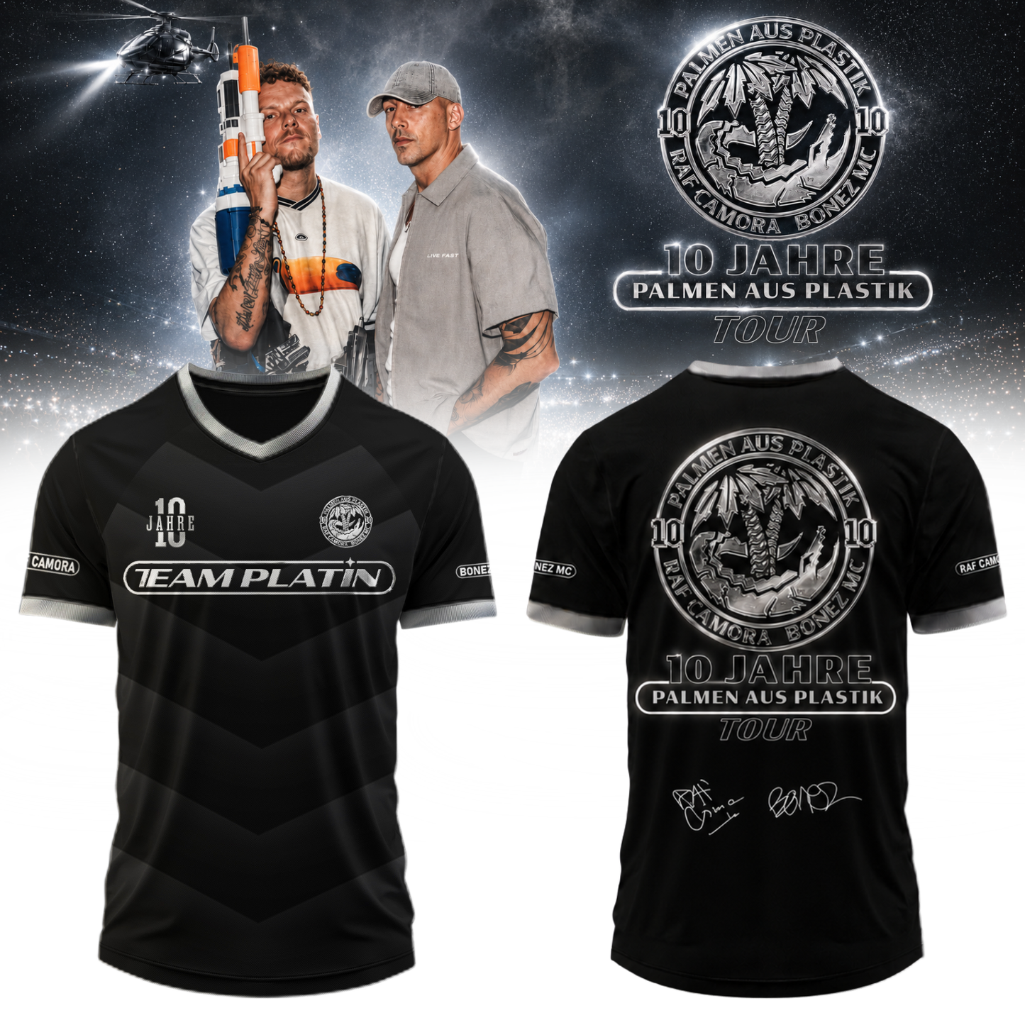 __,RAF Camora & Bonez MC "10 Jahre Palmen aus Plastik Tour" . Limited Edition Signature Jersey