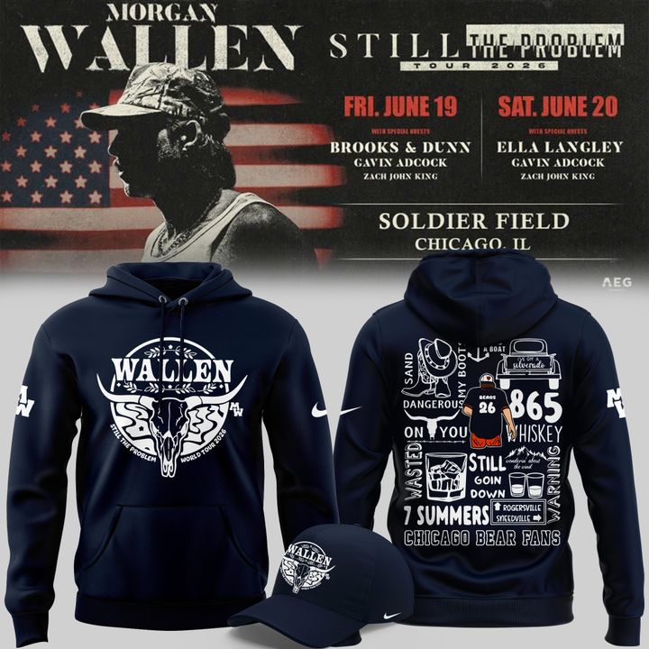 3.Exclusive Version 2026 Chicago Bears x Morgan Wallen Hoodie