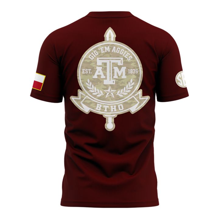 Texas A&M Aggies Honor & Support Camo Logo T-Shirt