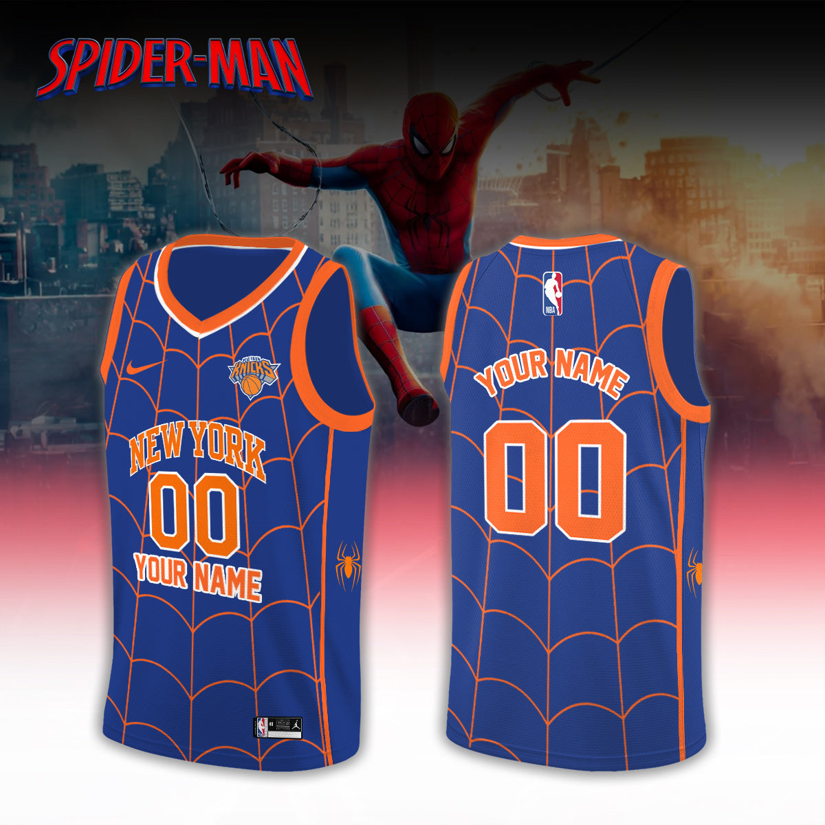 , NBA Knicks x Spider Man 2026 Edition Custom Jersey Basketball for Fans