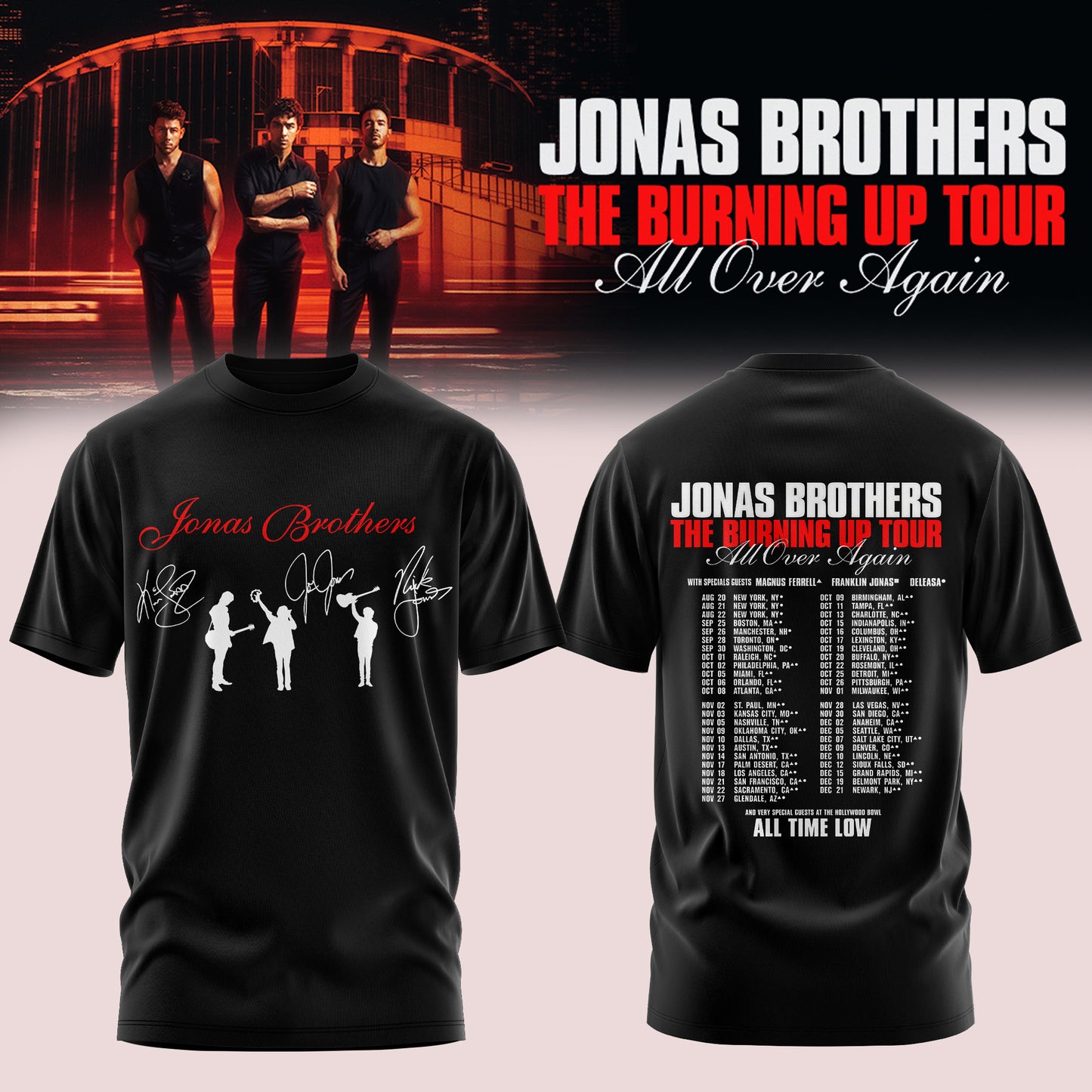.Jns Bros The Burning Up Tour All Over Again 3D All-Over Print T-Shirt V4
