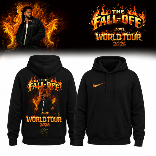 ,,,J. Cole - "The Fall-Off Tour 2026" . Limited Edition Signature Hoodie