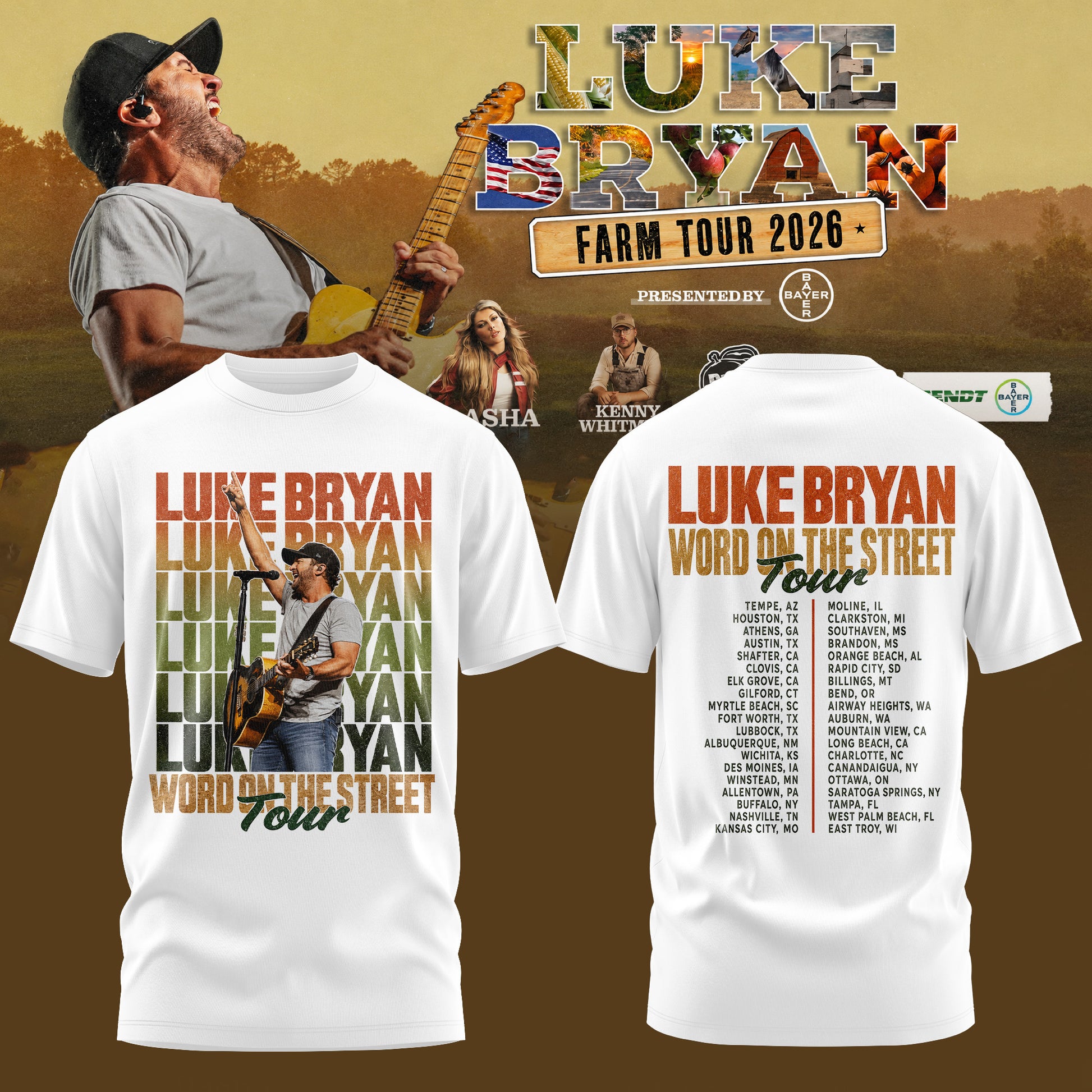 Luke Bryan – Word On The Street Tour 2026 Limited Edition Tshirt