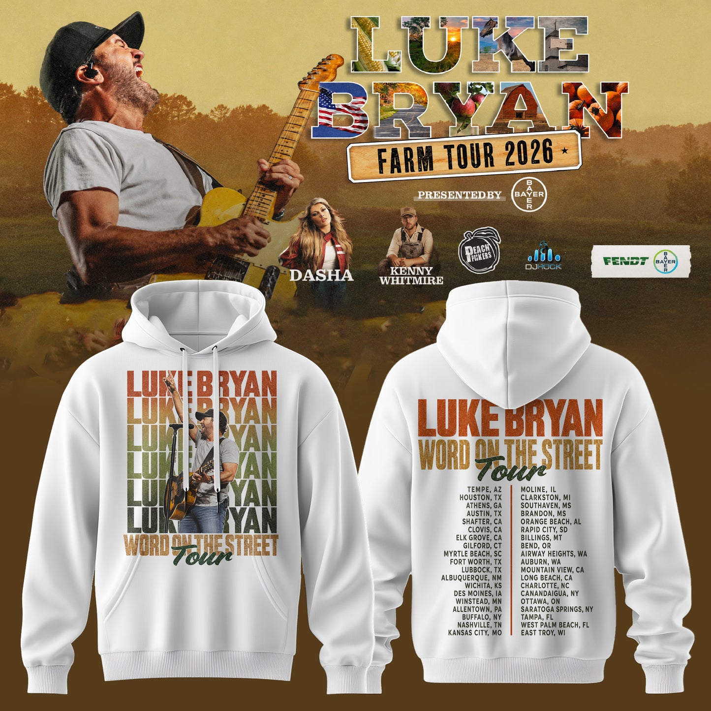 Luke Bryan – Word On The Street Tour 2026 Limited Edition Hoodie