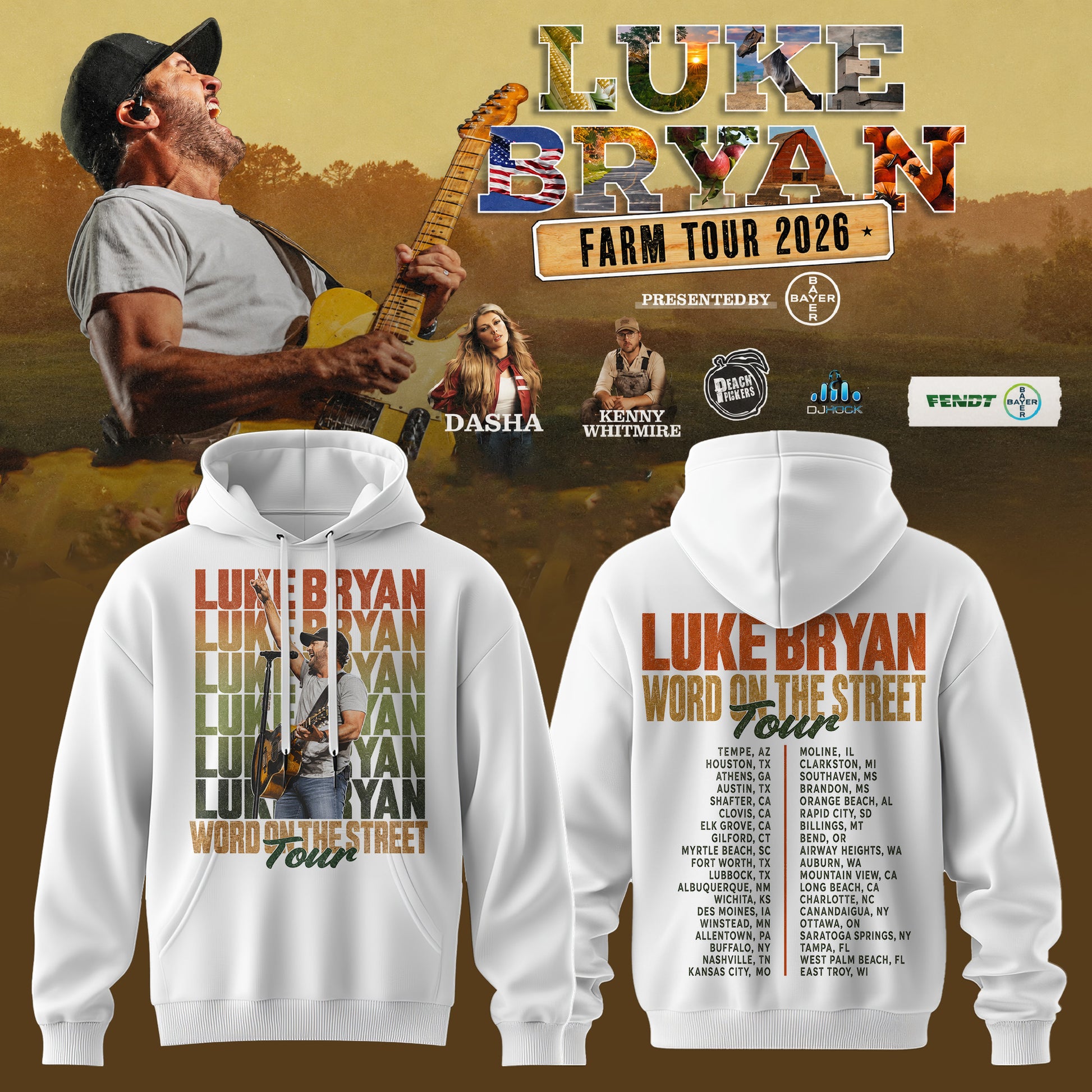 Luke Bryan – Word On The Street Tour 2026 Limited Edition Hoodie