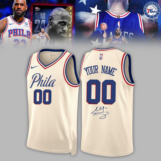 LeBron James Philadelphia 76ers Limited Edition Signature – Jersey (Custom Name&amp;Custom Number)
