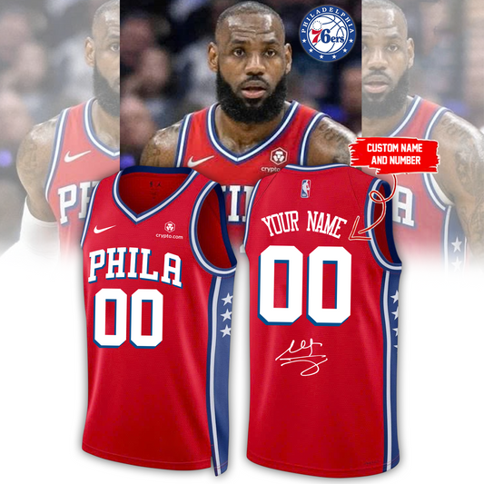 ,LeBron James Philadelphia 76ers Limited Edition Signature – Jersey (Custom Name&amp;Custom Number)
