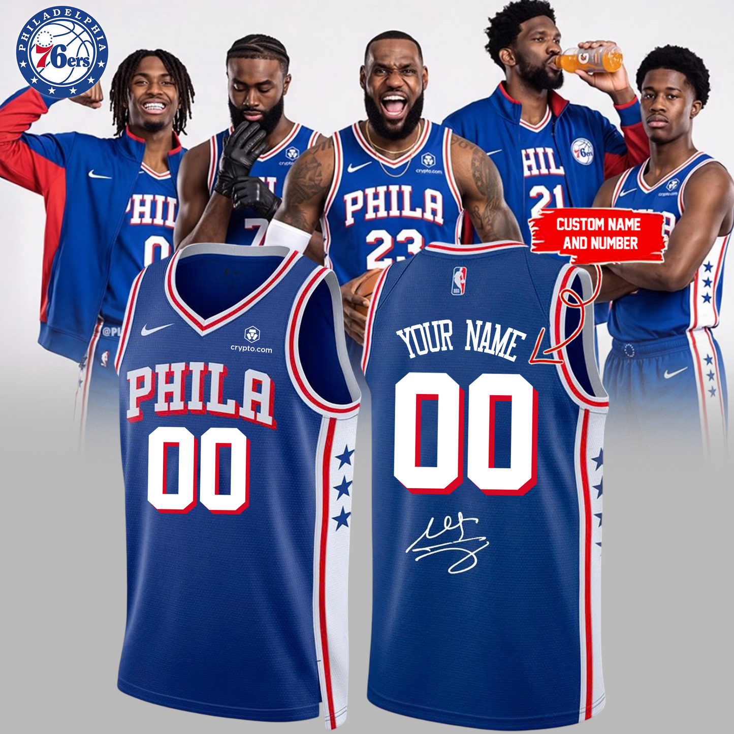 ,LeBron James Philadelphia 76ers Limited Edition Signature – Jersey (Custom Name&amp;Custom Number)