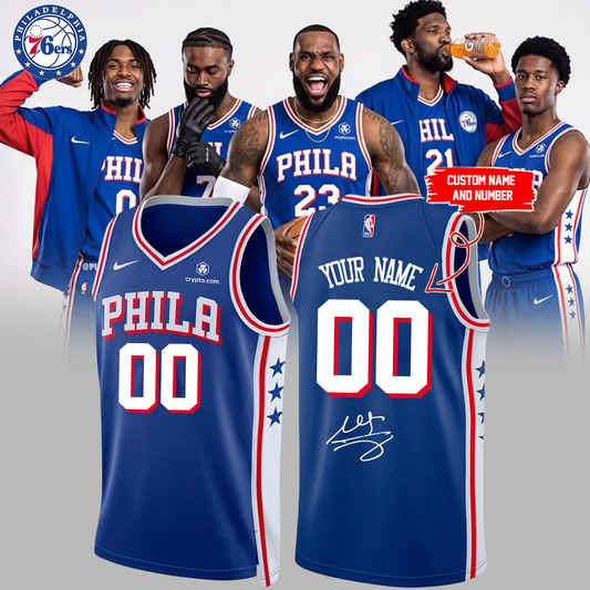 ,LeBron James Philadelphia 76ers Limited Edition Signature – Jersey (Custom Name&amp;Custom Number)