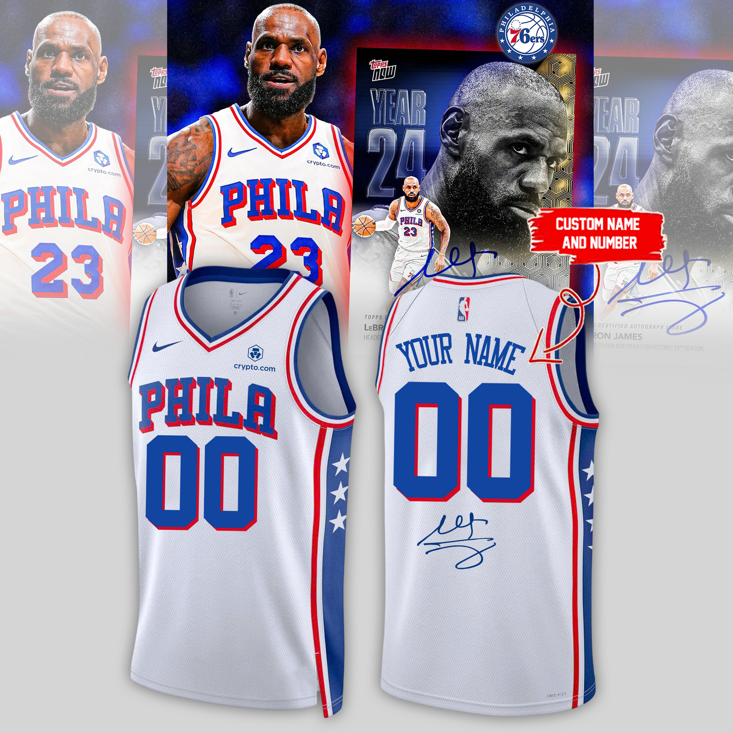 ,LeBron James Philadelphia 76ers Limited Edition Signature – Jersey (Custom Name&amp;Custom Number)