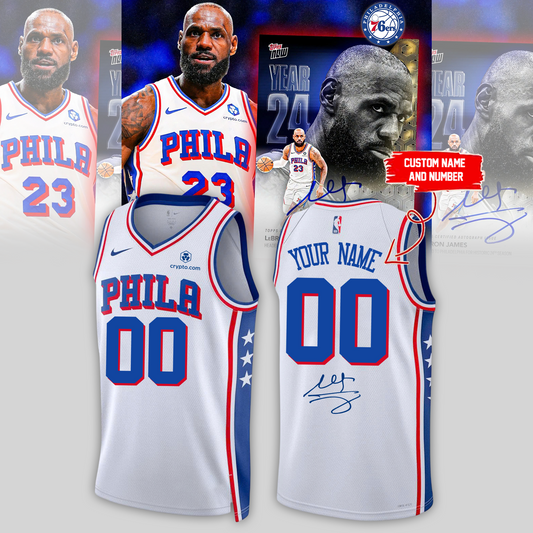 ,LeBron James Philadelphia 76ers Limited Edition Signature – Jersey (Custom Name&amp;Custom Number)