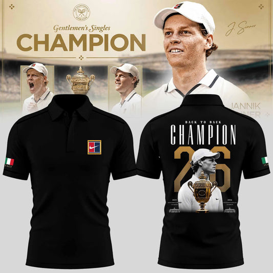 Limited Edition Jannik Sinner 2026 Wimbledon Champions Polo