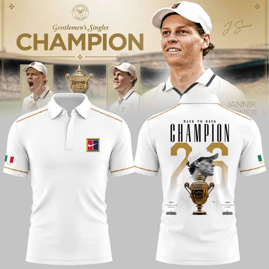 Limited Edition Jannik Sinner 2026 Wimbledon Champions Polo