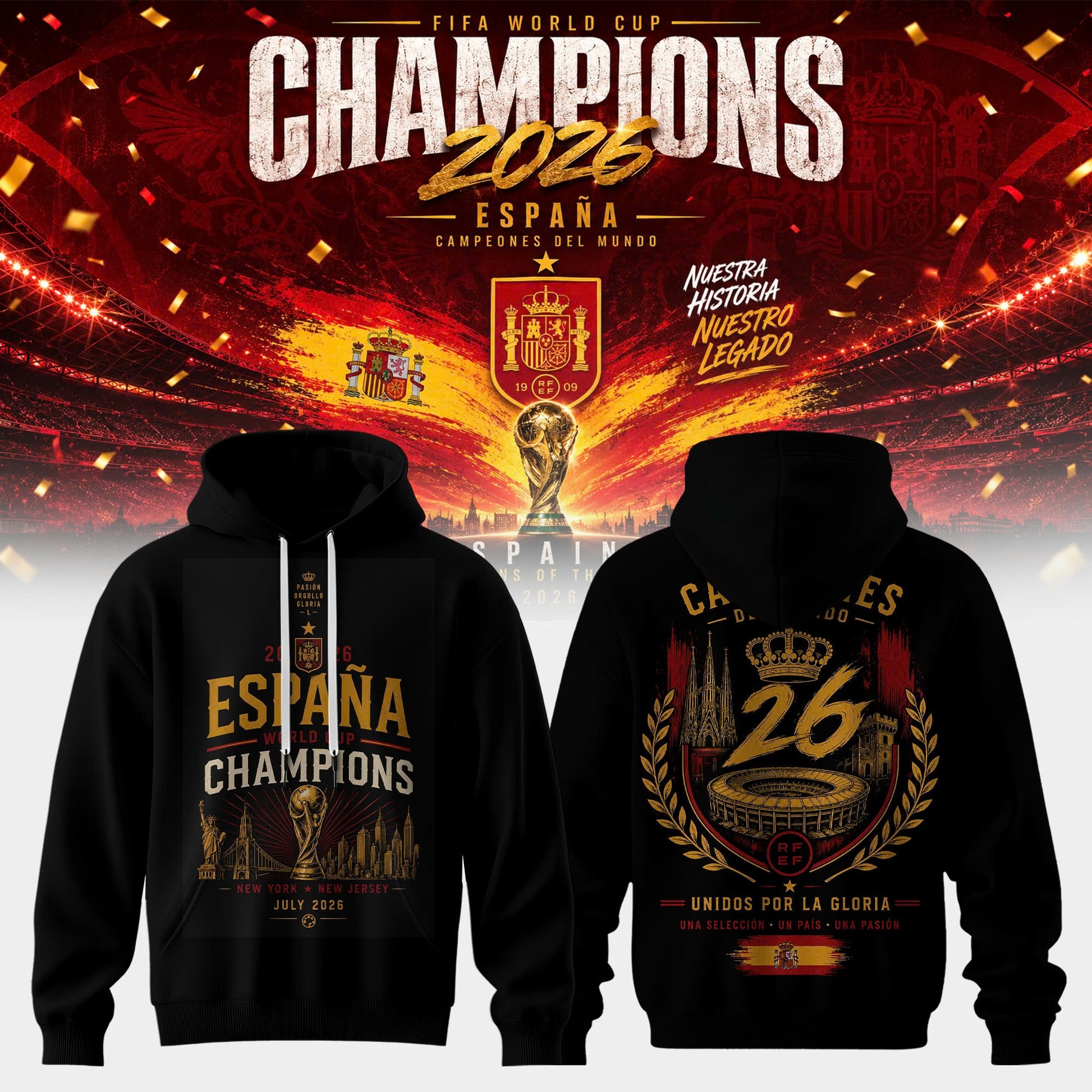 Spain World Cup Champions 2026 Hoodie
