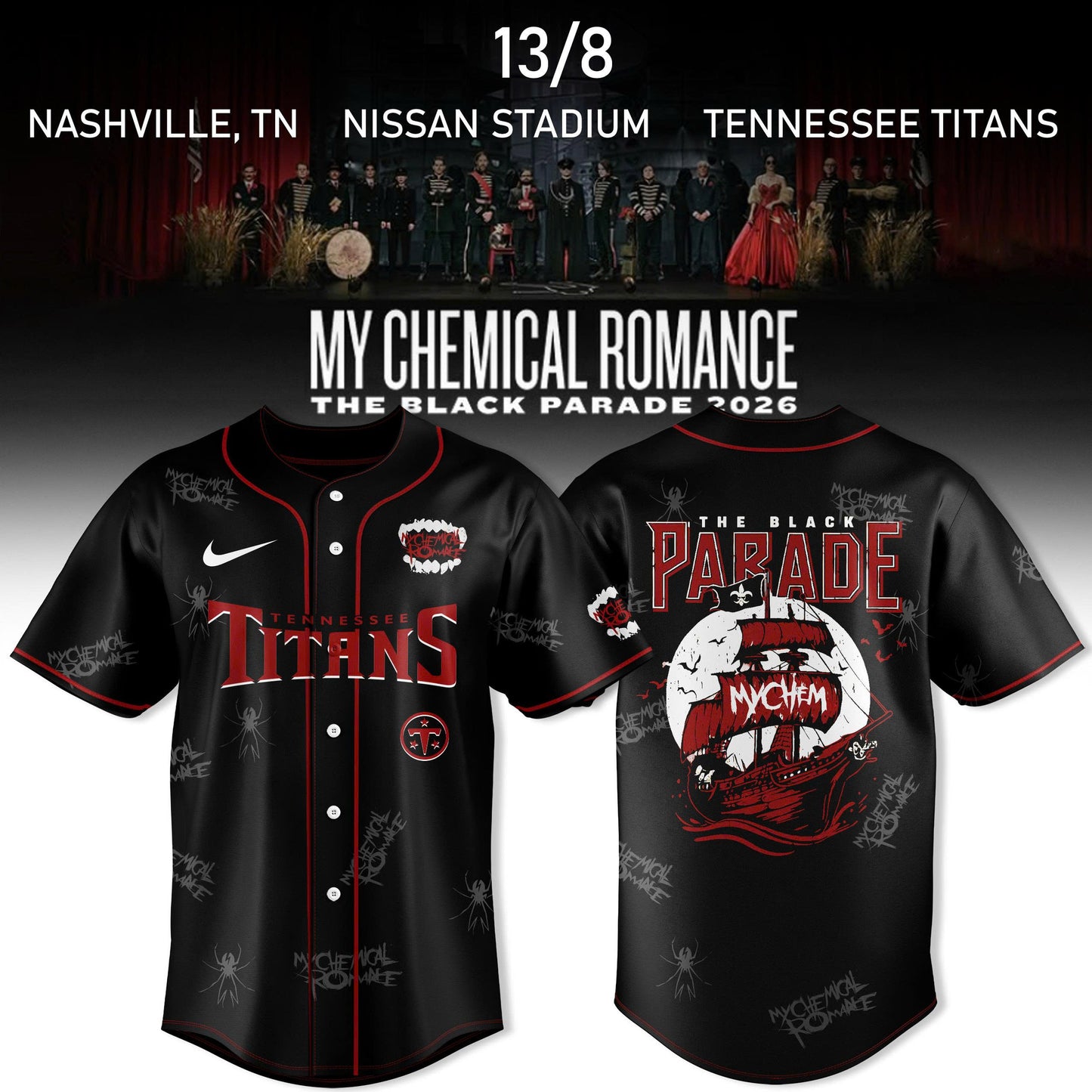 .My Chemical Romance The Black Parade 2026 Jersey Collection