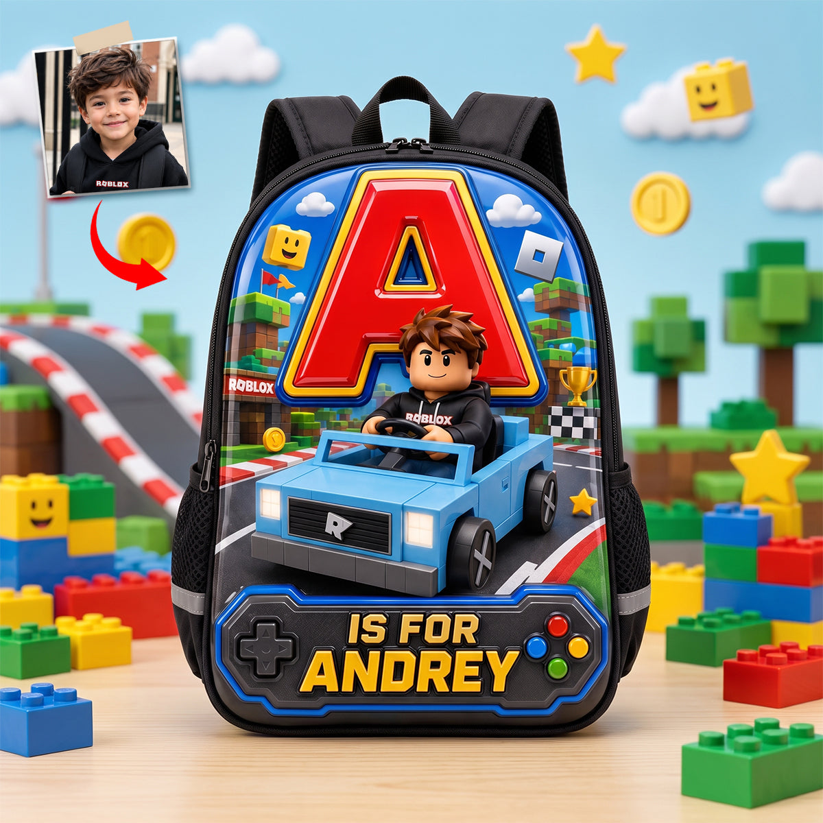 Racing To Back To School Day Shool Bag - Custom Name Gifts For Kids