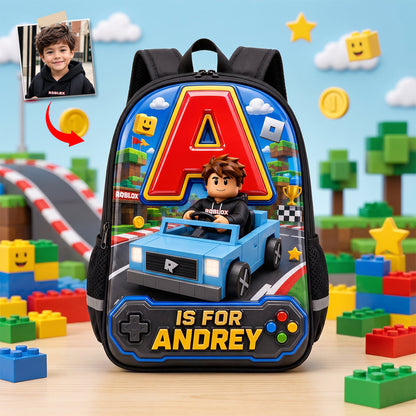 Racing To Back To School Day Shool Bag - Custom Name Gifts For Kids