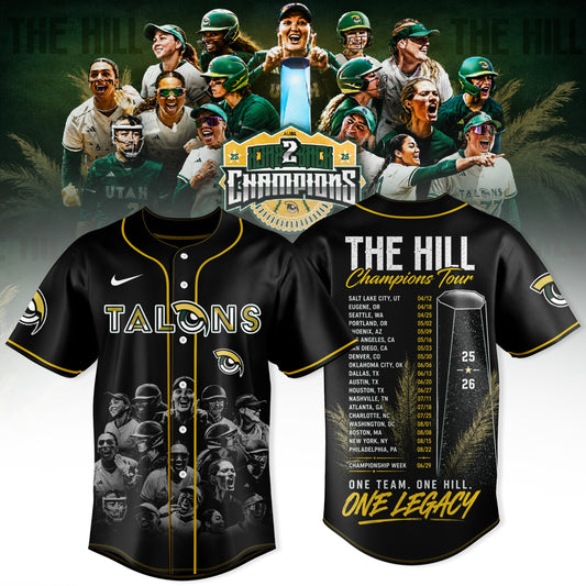 Utah Talons AUSL 2026 Champions Premium 3D Baseball Jersey - Midnight Black