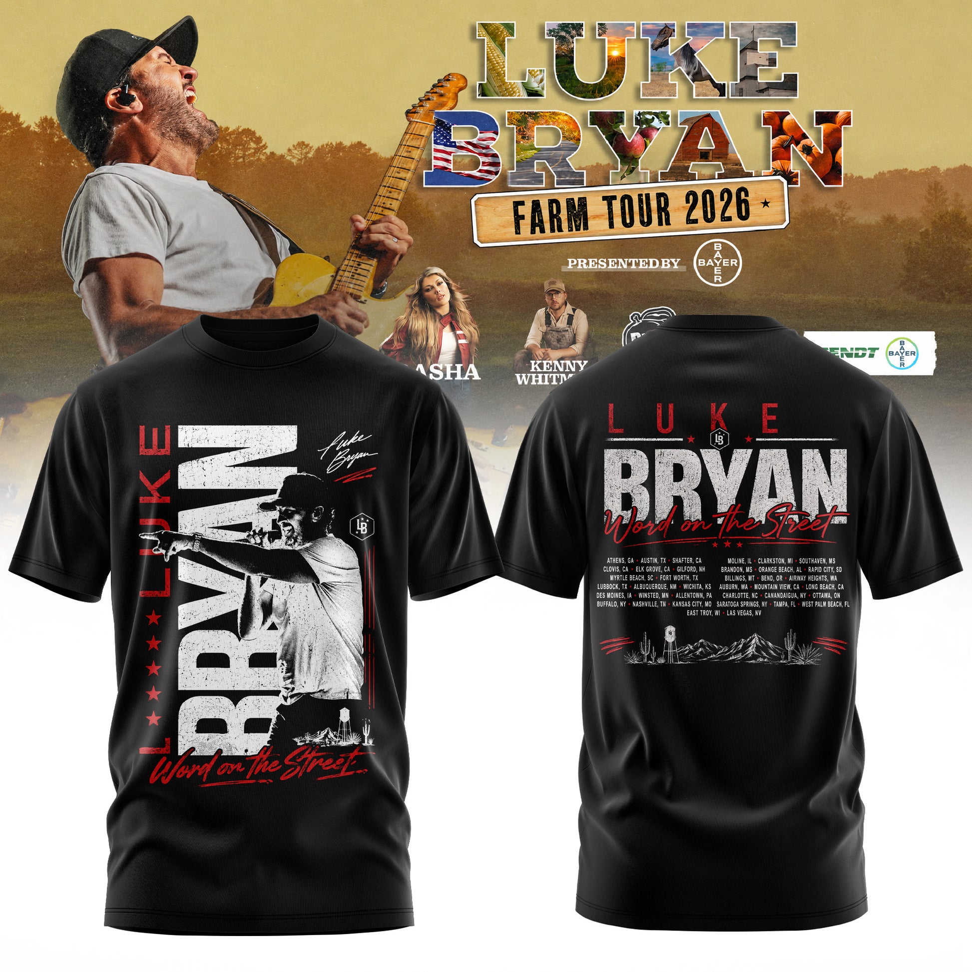 Luke Bryan – Word On The Street Tour 2026 Limited Edition Tshirt