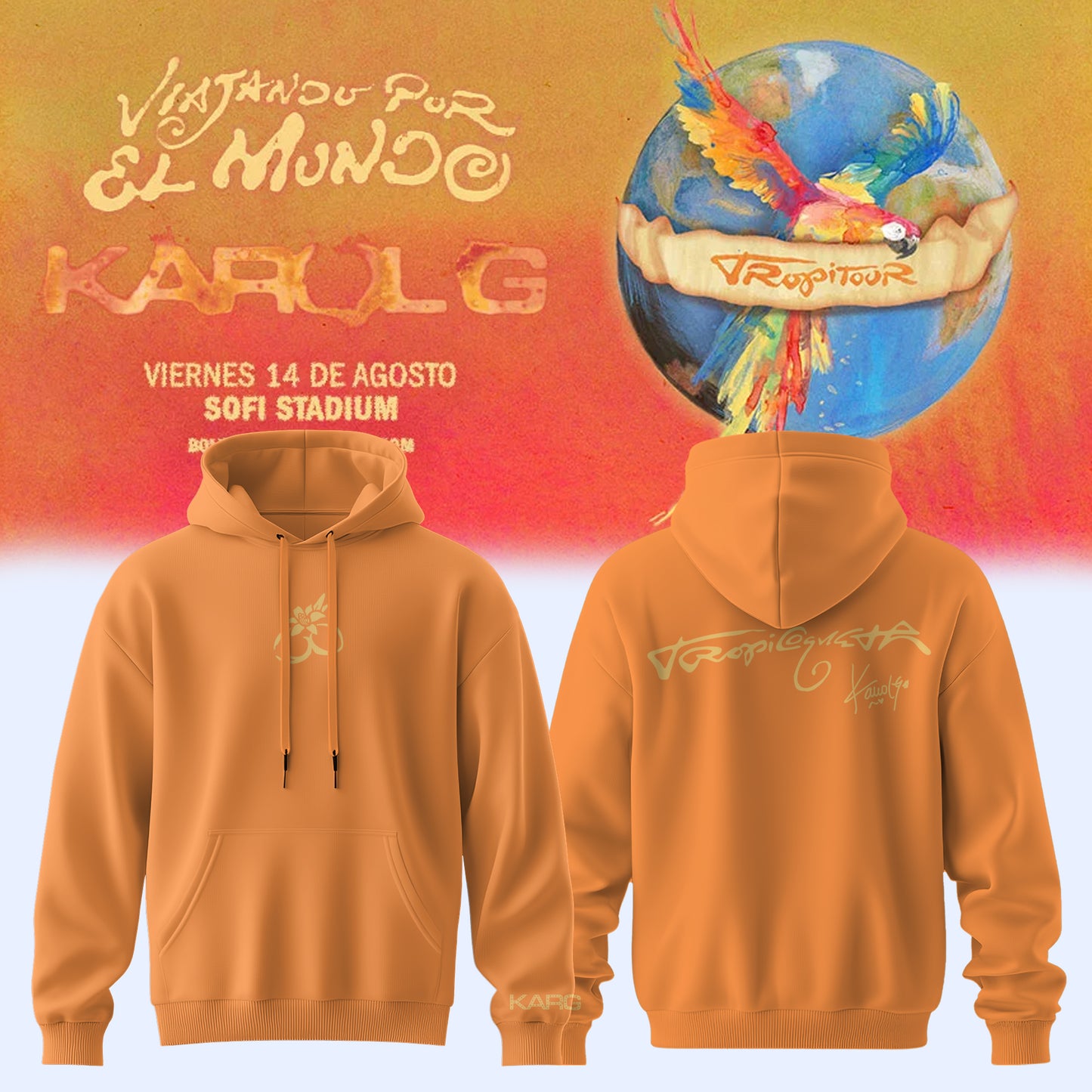 ,KaRol G ''VIAJANDO POR EL MUNDO TROPITOUR'' Limited Edition Signature – Hoodie