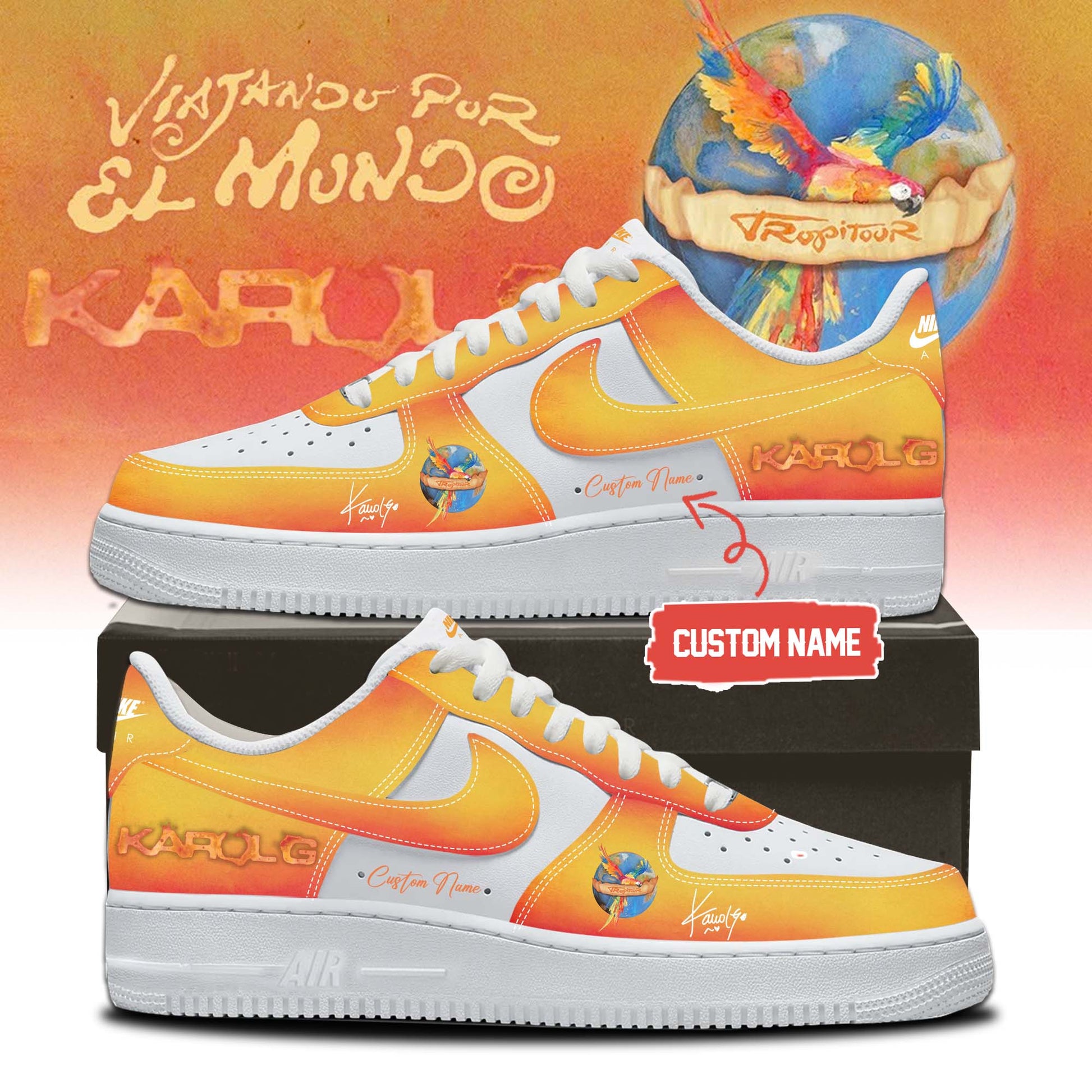 ,,KaRol G ”VIAJANDO POR EL MUNDO TROPITOUR” Limited Edition Signature - Shoes 1