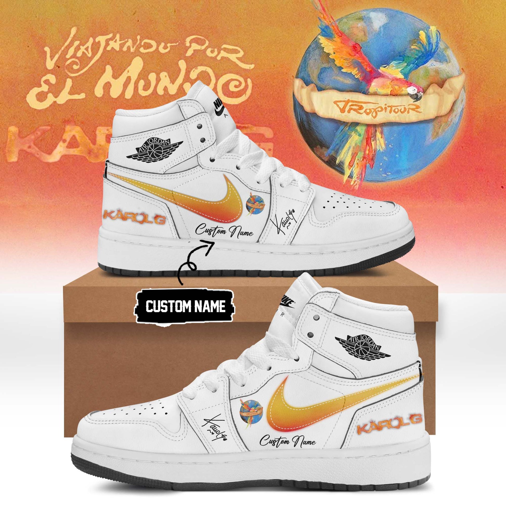 ,,KaRol G ”VIAJANDO POR EL MUNDO TROPITOUR” Limited Edition Signature - Shoes 3