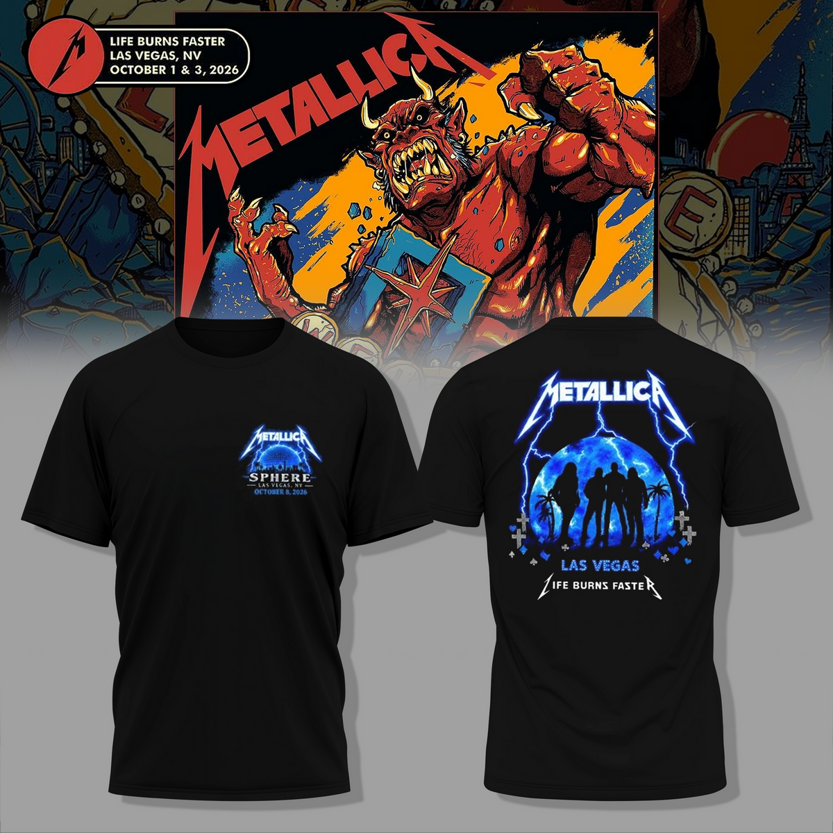 Life Burns Faster, Las Vegas - M72 World Tour T-shirt 3