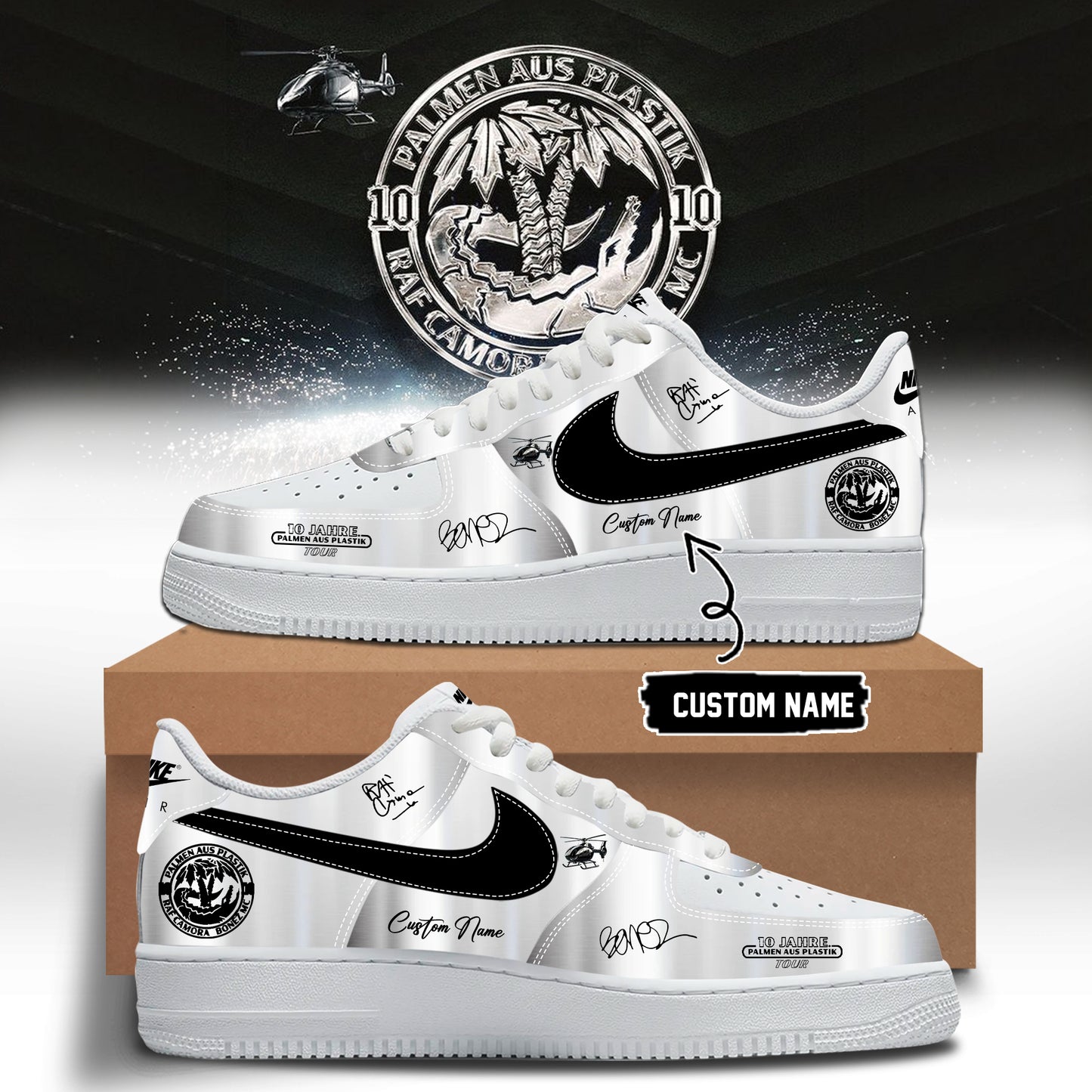 __RAF Camora &amp; Bonez MC "10 Jahre Palmen aus Plastik Tour" . Limited Edition Signature Shoes 2--