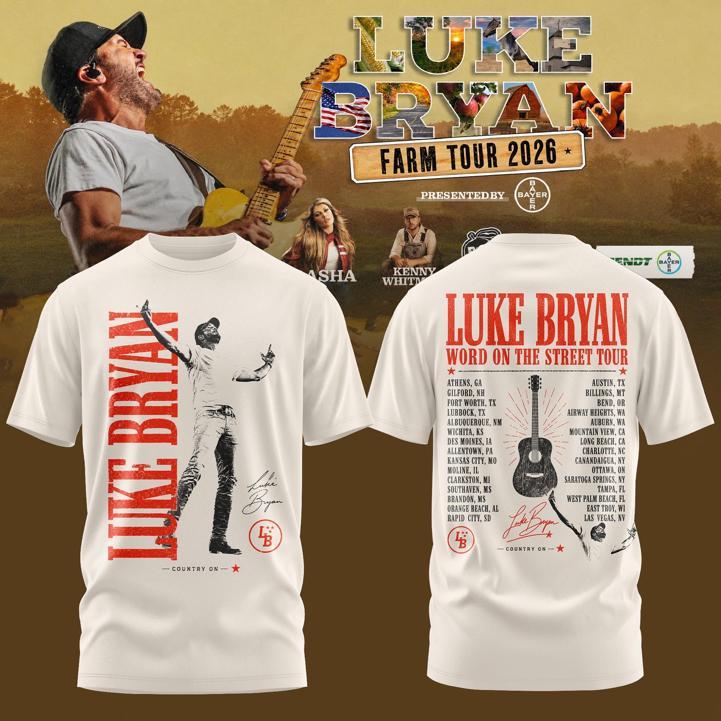 Luke Bryan – Word On The Street Tour 2026 Limited Edition Tshirt