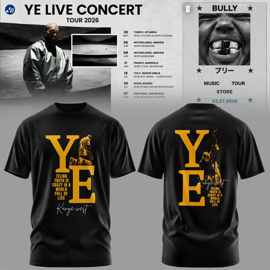 Bully Live Concert Tour 2026 Premium 3D T-Shirt - Vintage Black