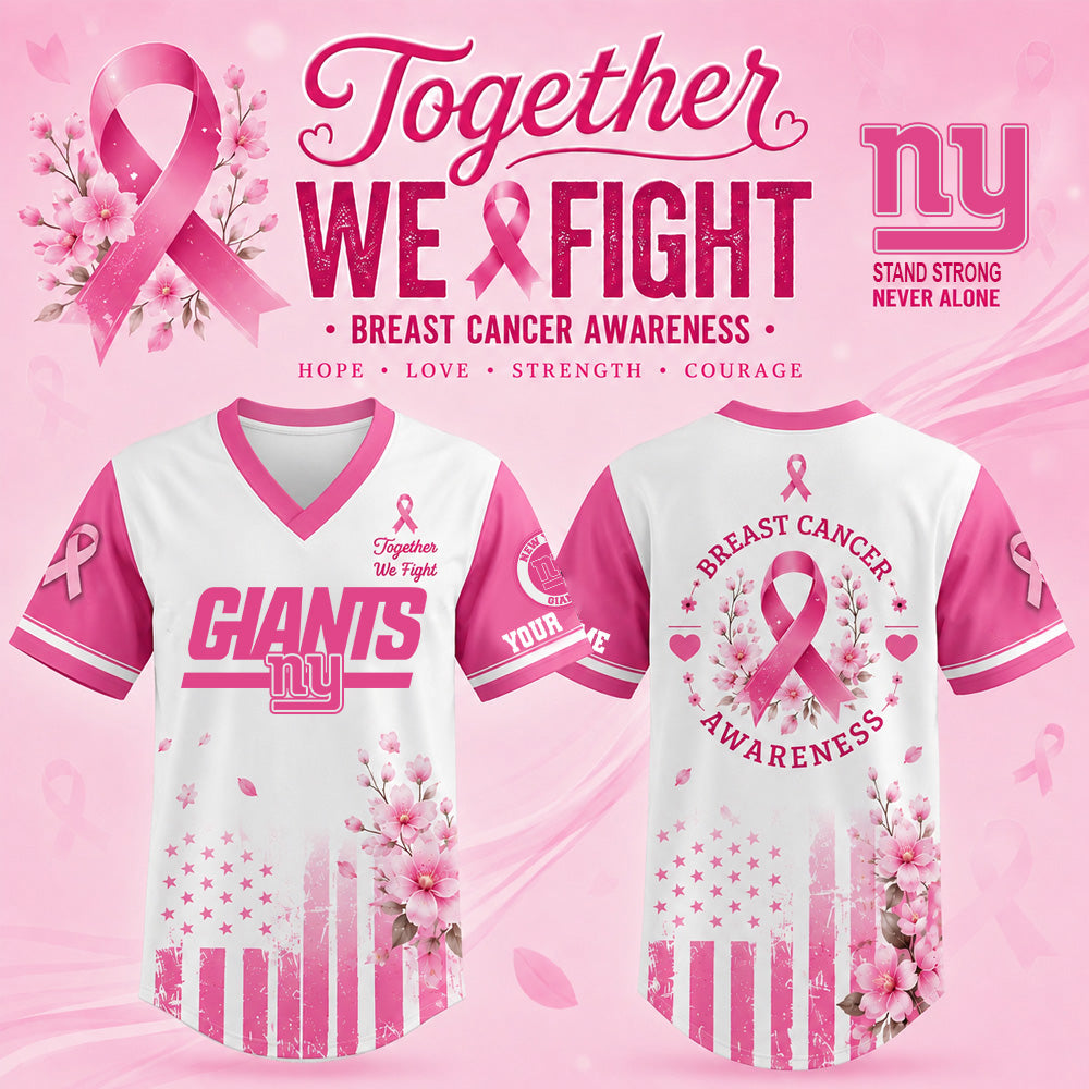 New York Giants Breast Cancer Awareness Shirt, Pink Ribbon Cancer Support Edition