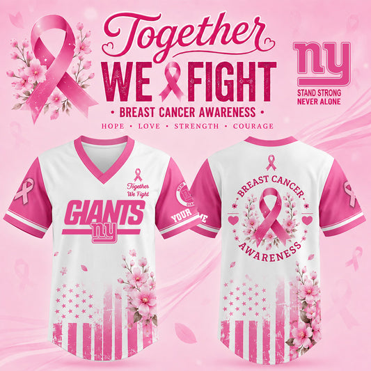 New York Giants Breast Cancer Awareness Shirt, Pink Ribbon Cancer Support Edition