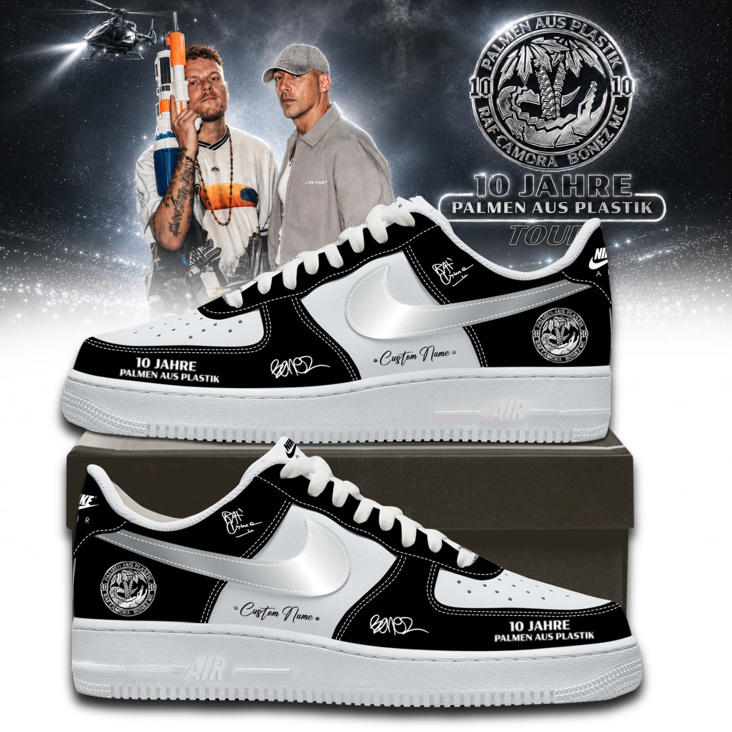 __RAF Camora &amp; Bonez MC "10 Jahre Palmen aus Plastik Tour" . Limited Edition Signature Shoes
