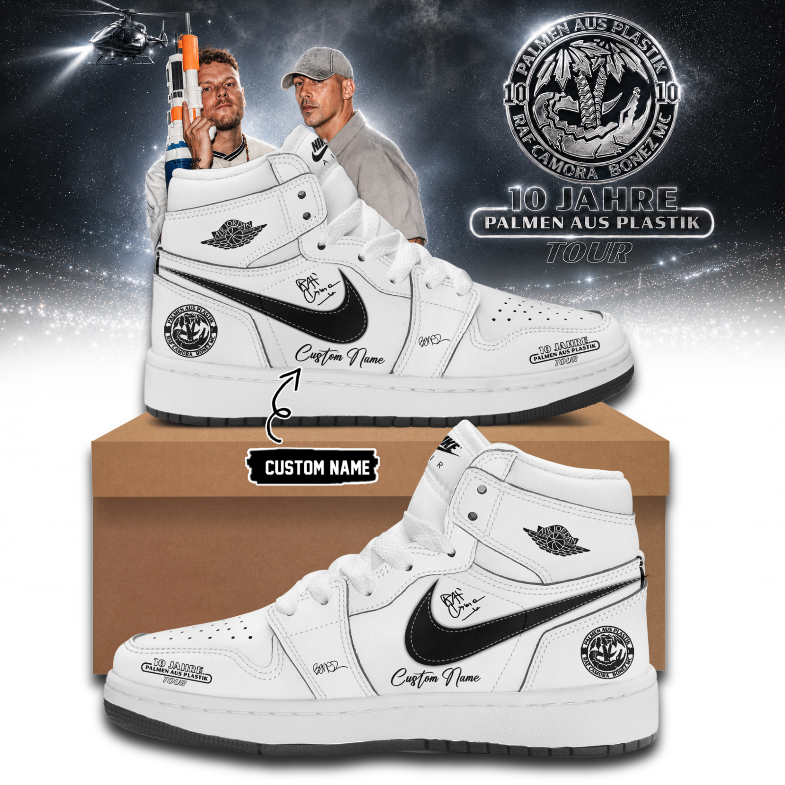 __RAF Camora &amp; Bonez MC "10 Jahre Palmen aus Plastik Tour" . Limited Edition Signature Shoes 1