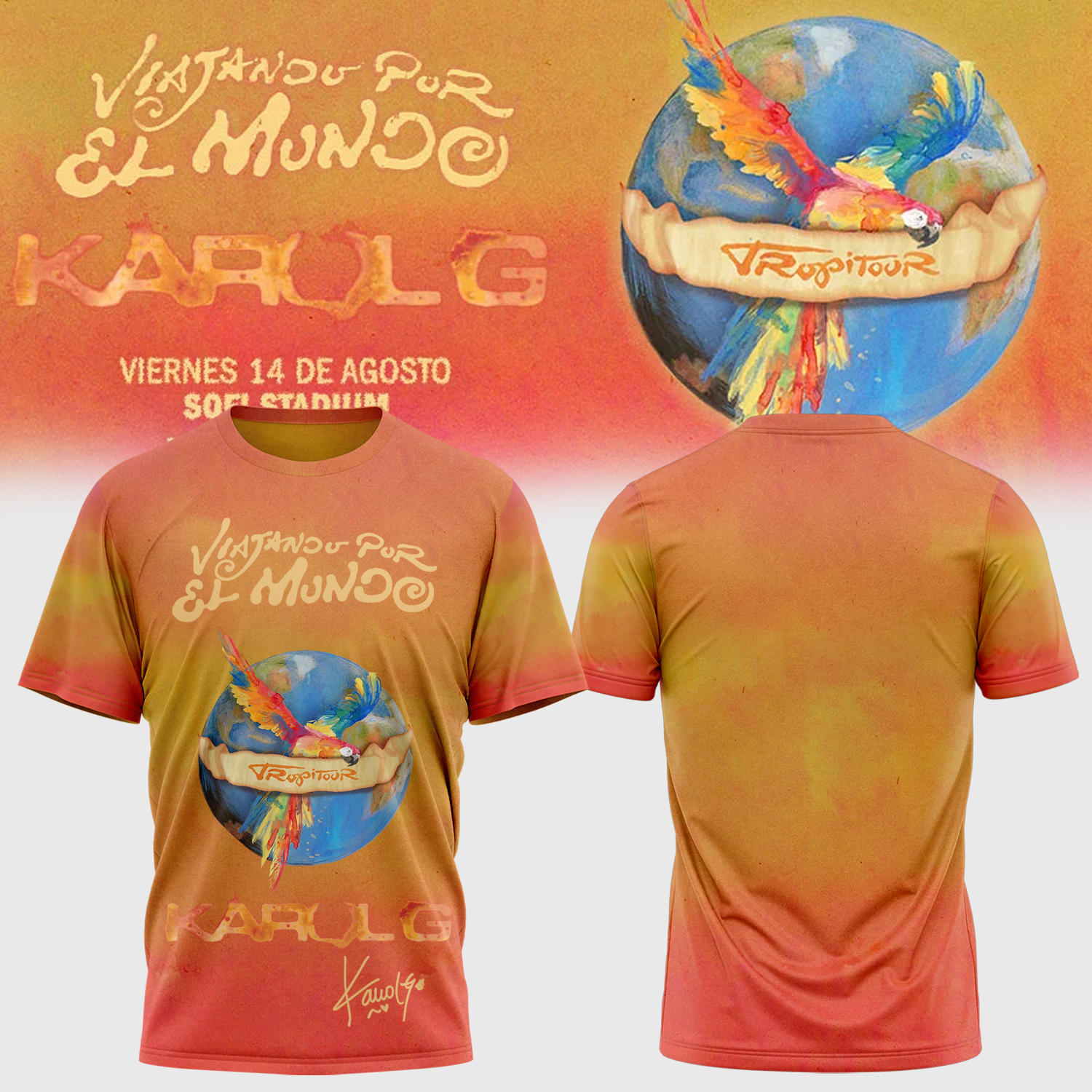 KaRol G ''VIAJANDO POR EL MUNDO TROPITOUR'' Limited Edition Signature – Tshirt