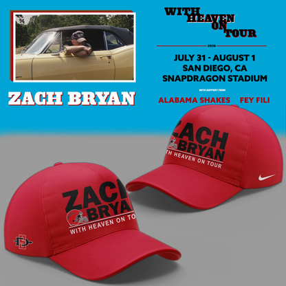 01.10. Limited Edition Zach Bryan x San Diego State Football - With Heaven On Tour 2026 T-Shirt