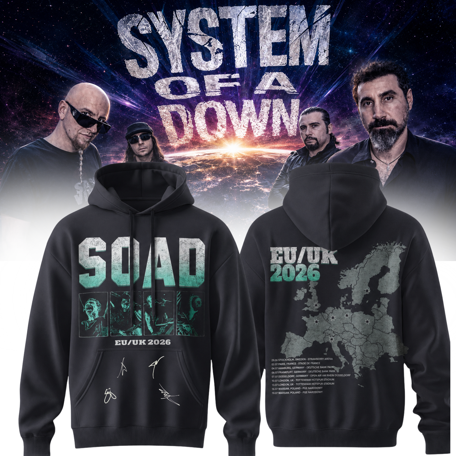 ,System of a Down “Europe / UK Stadium Tour 2026” Signature Limited Edition – Hoodie