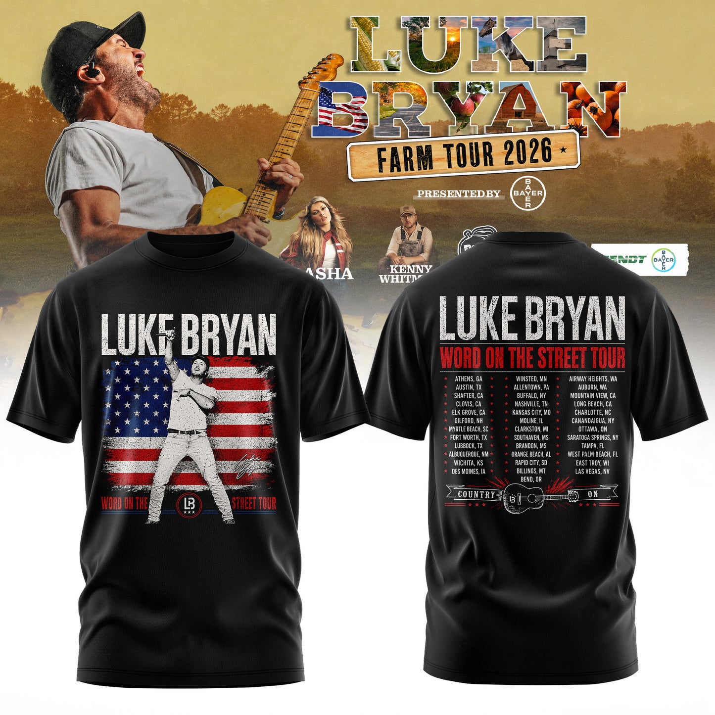 Luke Bryan – Word On The Street Tour 2026 Limited Edition Tshirt